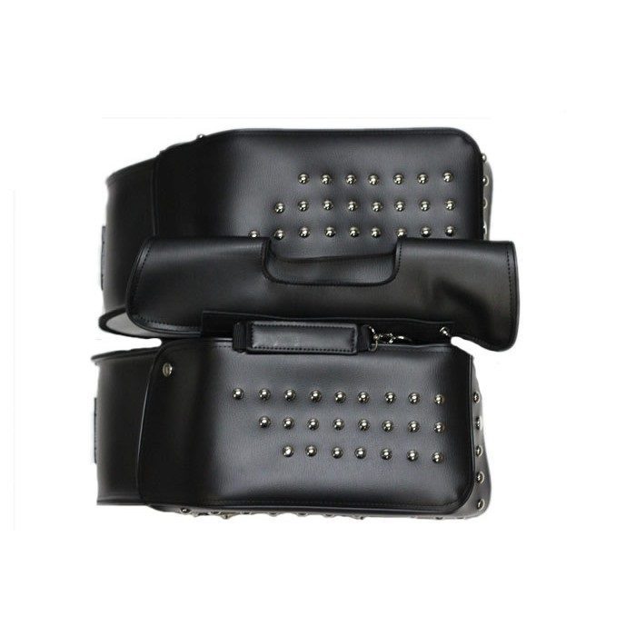 PVC Motorcycle Saddlebag With Studs — alternate view 3, Hasbro Leather