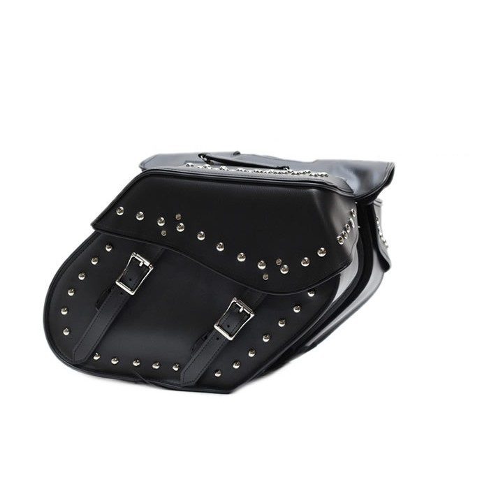 PVC Motorcycle Saddlebag With Studs — Saddle Bags, Hasbro Leather