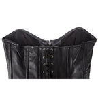 Women’s Strapless Lambskin Leather Corset With Zip, Buckle & Lace — alternate view 6, Hasbro Leather