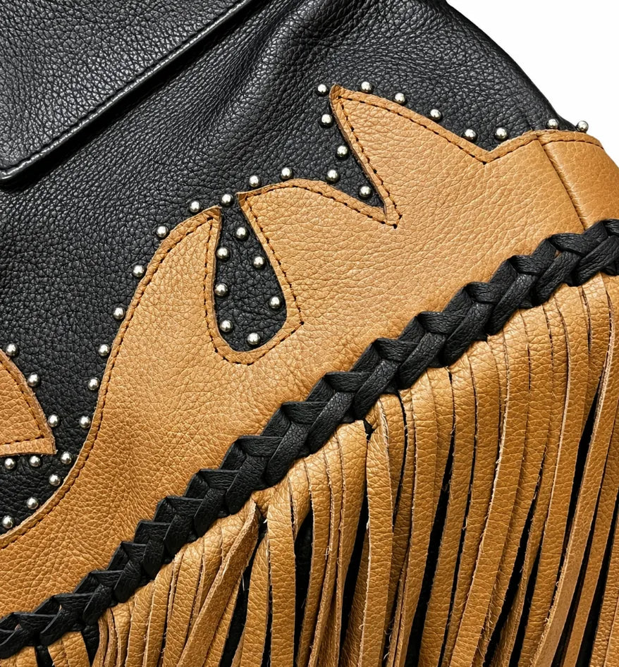 Sierra Rose Women’s Western Fringe Cowhide Jacket