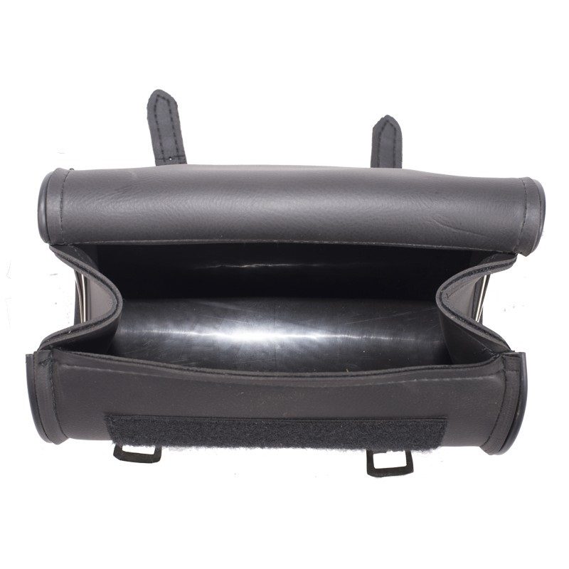 10-Inch Plain PVC Motorcycle Tool Bag With Double Roller Buckle Straps — alternate view 3, Hasbro Leather
