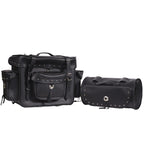 Big Studded Motorcycle Sissy Bar Bag — Large Touring Storage — alternate view 4, Hasbro Leather