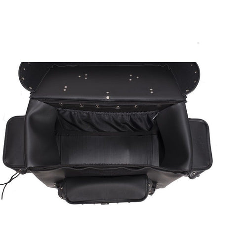 Big Studded Motorcycle Sissy Bar Bag — Large Touring Storage — alternate view 3, Hasbro Leather