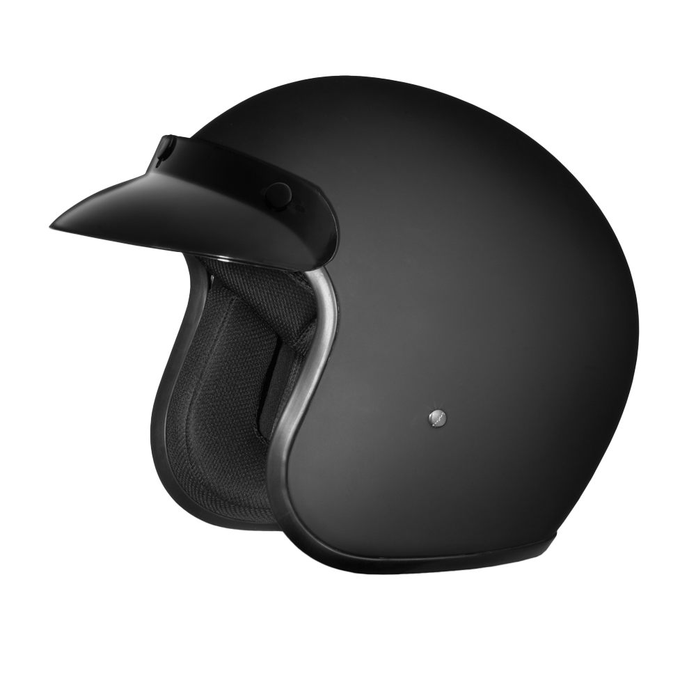Daytona Cruiser – Dull Black; DOT Approved — Motorcycle Helmets, Hasbro Leather