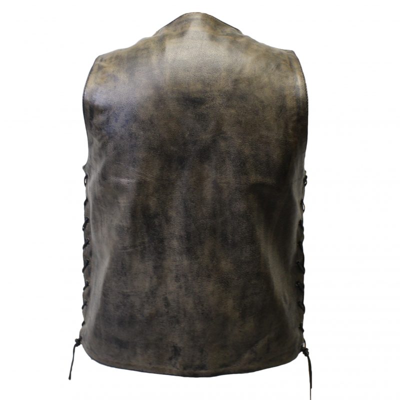 Brown Distressed Leather Vest – Hasbro Leather | Top Quality Bikers ...