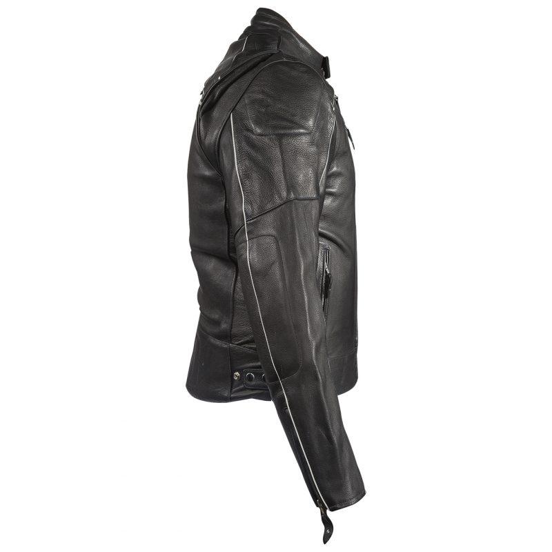 Mens Leather Jacket With Racer Collar – Hasbro Leather | Top Quality ...