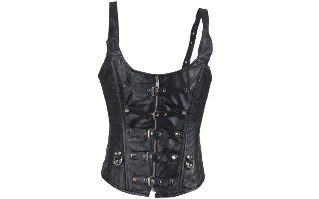 Women’s Lambskin Leather Corset with Buckles – Hasbro Leather | Top ...