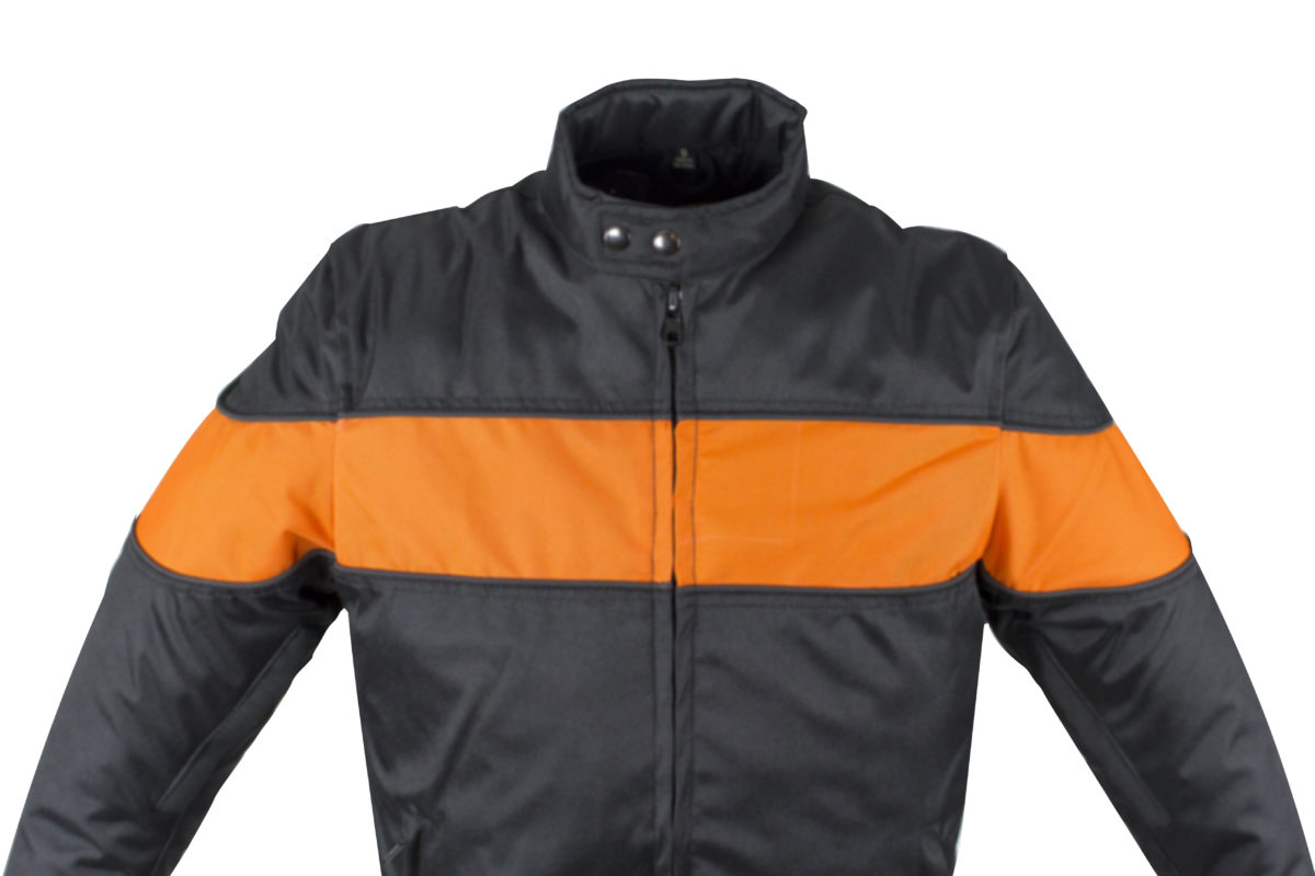 Men’s Textile Motorcycle Jacket With Wide Orange Stripe – Hasbro ...