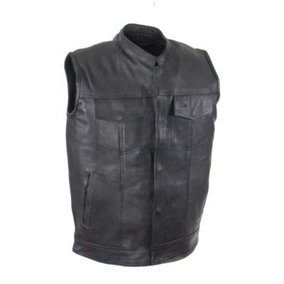 Mens Motorcycle Club Vest With Black Line – Hasbro Leather | Top ...