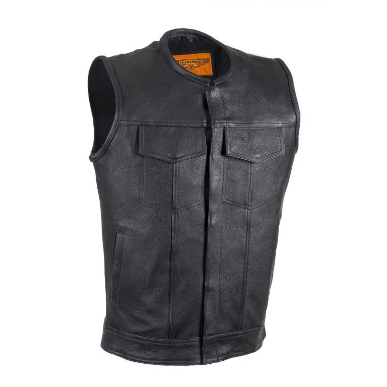 Mens 1/2″ Collar Motorcycle Club Vest – Hasbro Leather | Top Quality ...