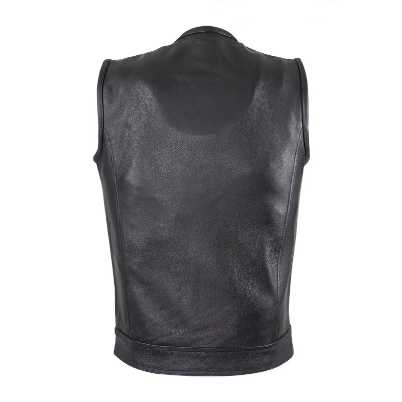Mens 1/2″ Collar Motorcycle Club Vest – Hasbro Leather | Top Quality ...